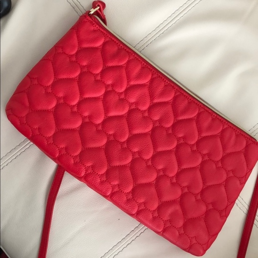 Red Betsey Johnson crossbody purse